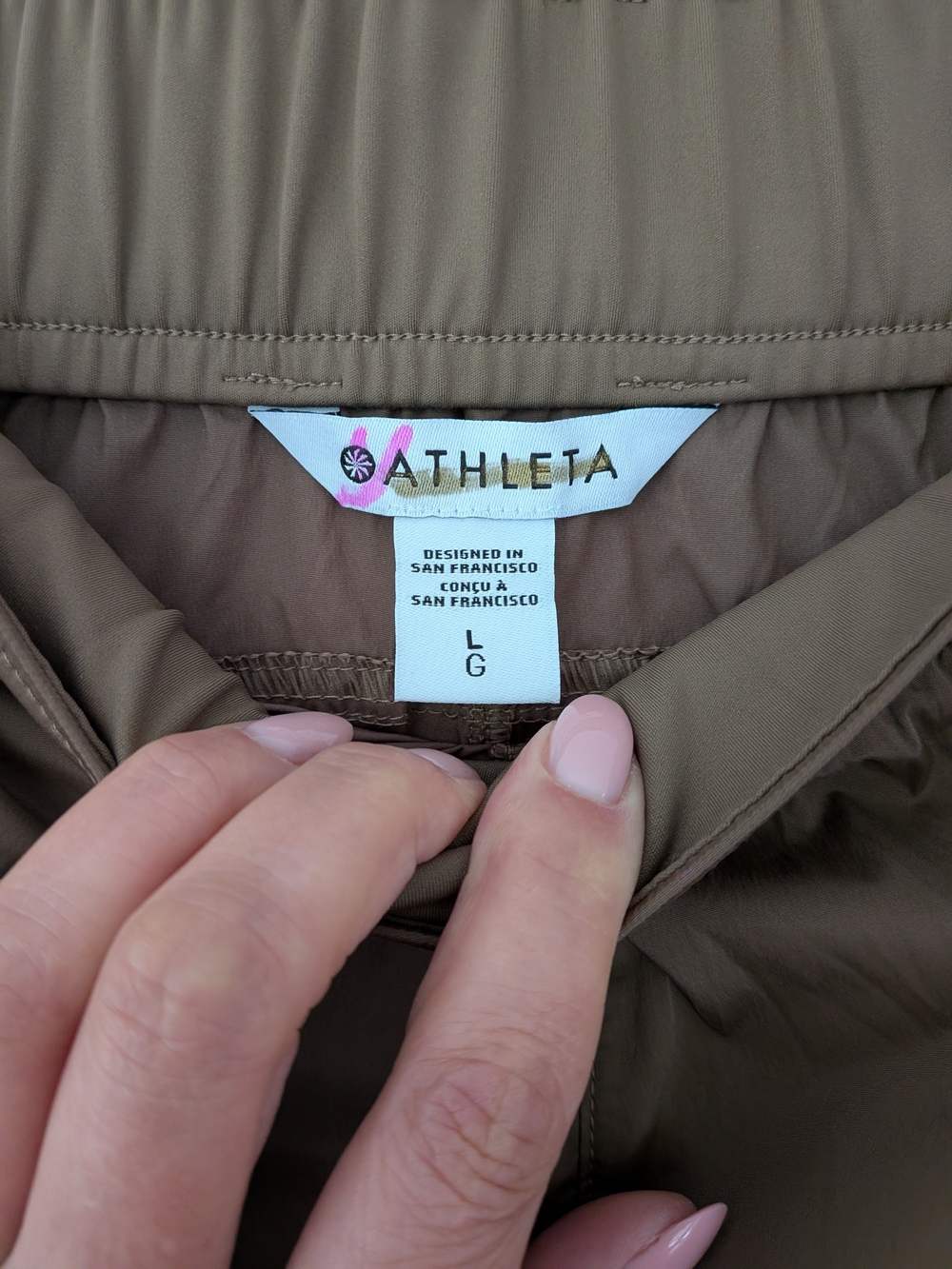 Athleta Rise Pant Women's X Large Taupe Wide Leg Travel Pants NWT - Picture 4 of 15